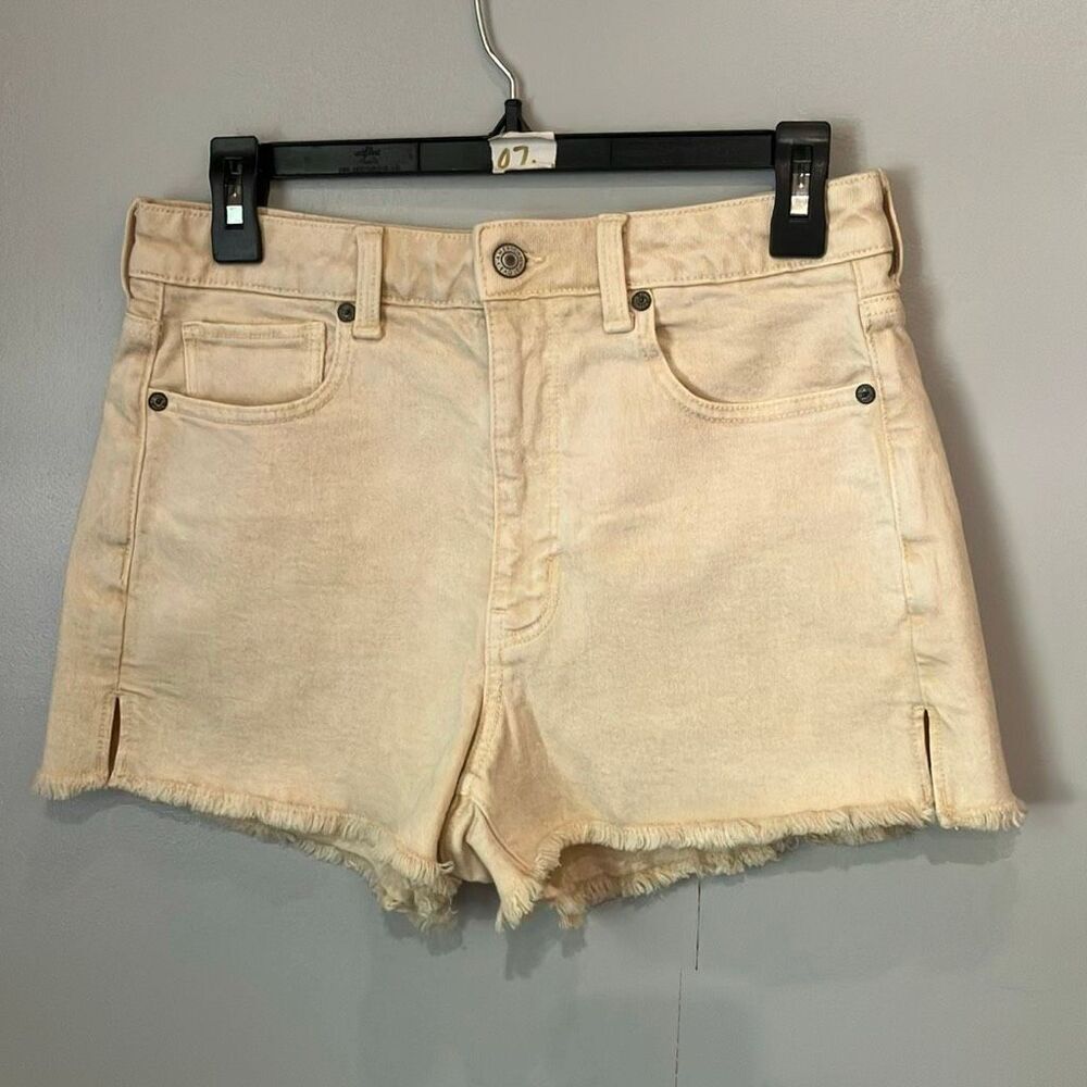 American Eagle Mom Short Stretch 6/28 Cream High Rise Cut Off NEW #500
